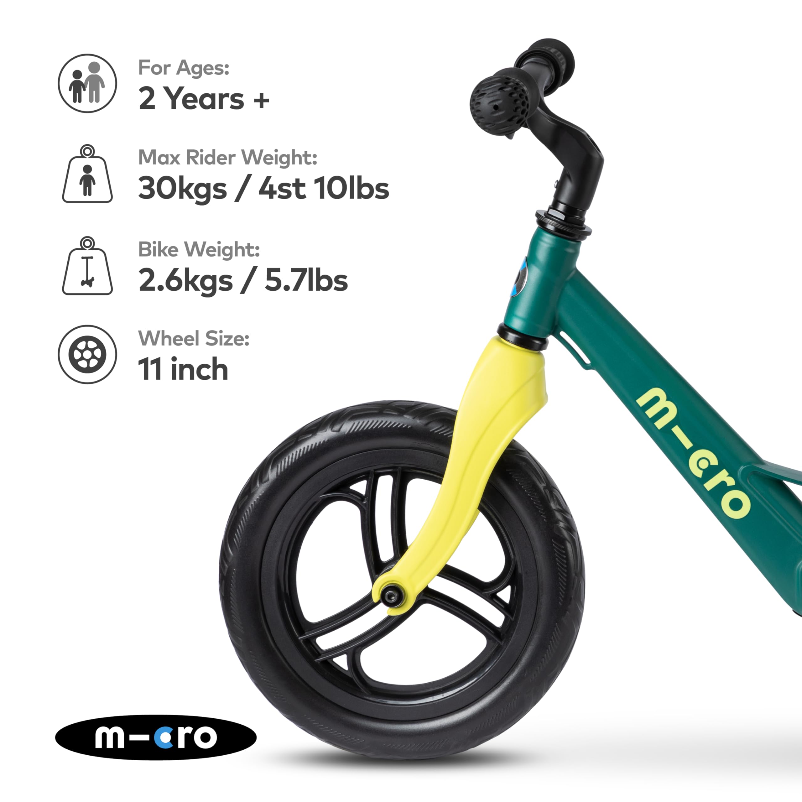 Micro | Balance Bike Lite | Cadre Magnesium et Roues EVA | 2 à 5 Ans