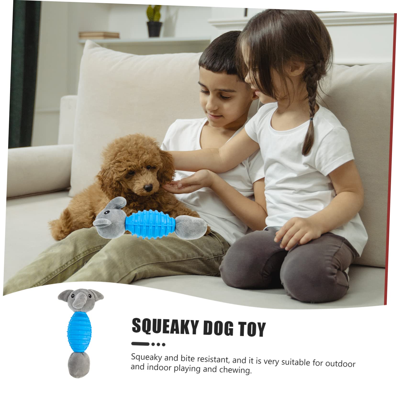 Sosoport 4pezzi Giocattolo Interattivo Per Cani Con Squeak Giocattolo Peluche Per Cani Elefante Coda Corta e Stoffa Resistente Al Morso e Facile Da Pulire
