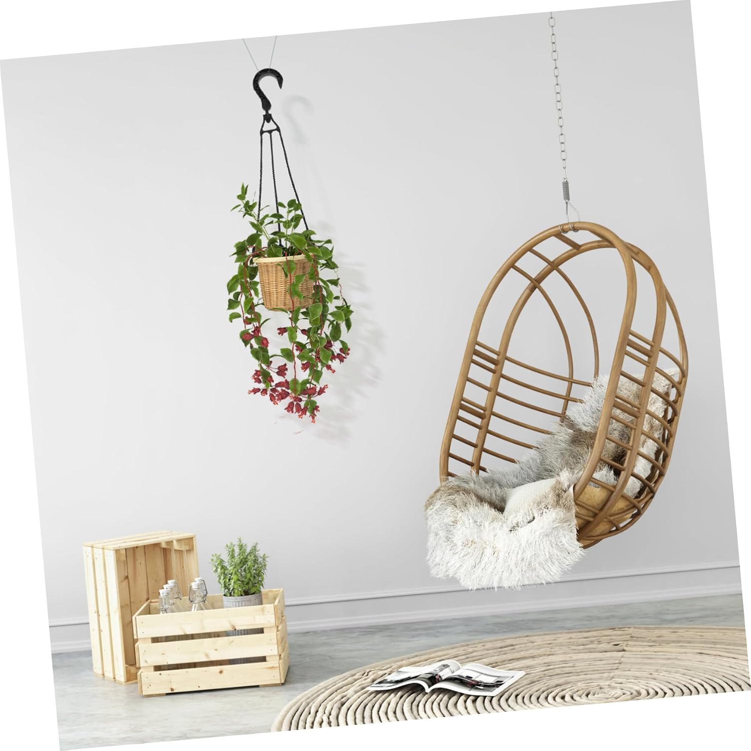 Hanging Baskets for Plants 5 Pack Plant Hooks Flower Pot Hangers Easy Assembly Durable for Outdoor Use