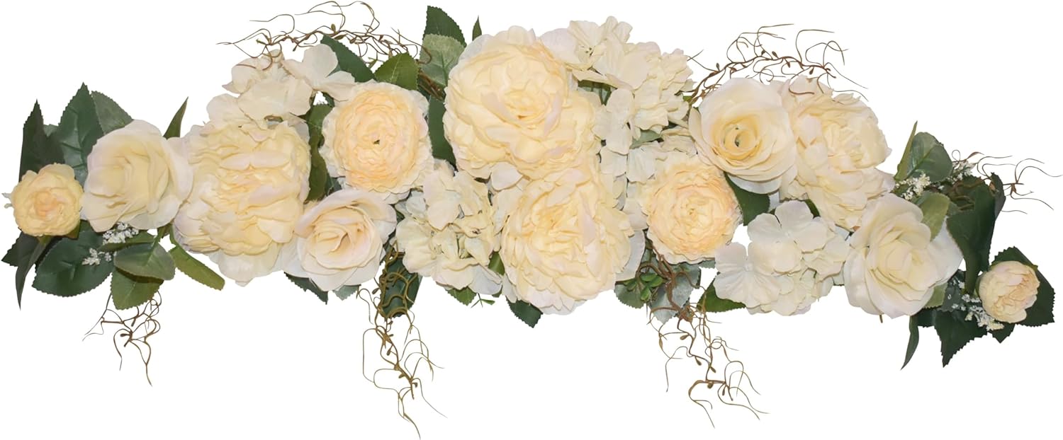 32" Rose/Peony/Hydrangea Swag (Burgundy)