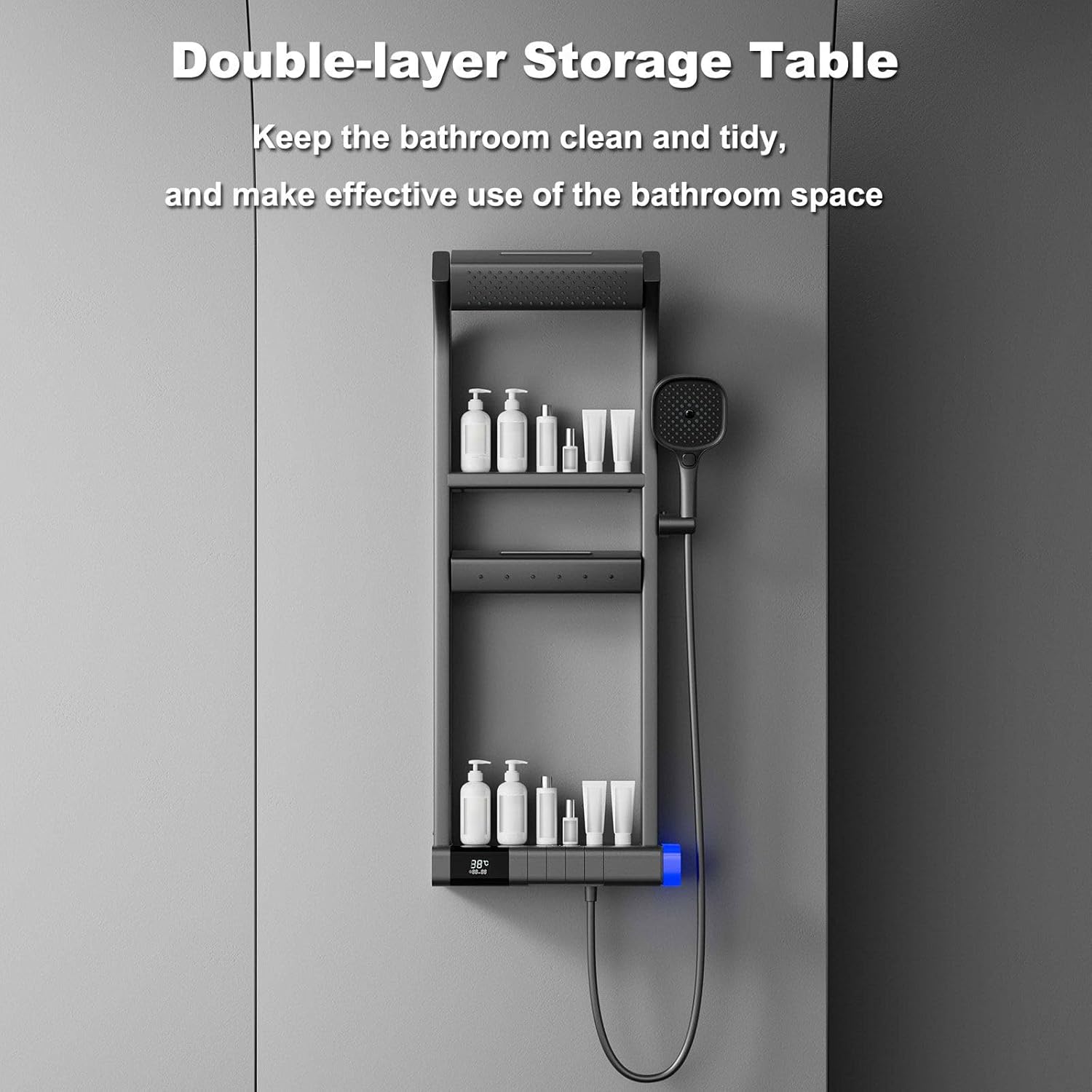 BEITH Thermostatic Shower System, 2025 Upgraded 6 Functions Piano Key Design Shower Set, 40x10cm Shower Faucet Sets Complete and Handheld, LED Digital Display, Bathtub Faucet, 59A Copper