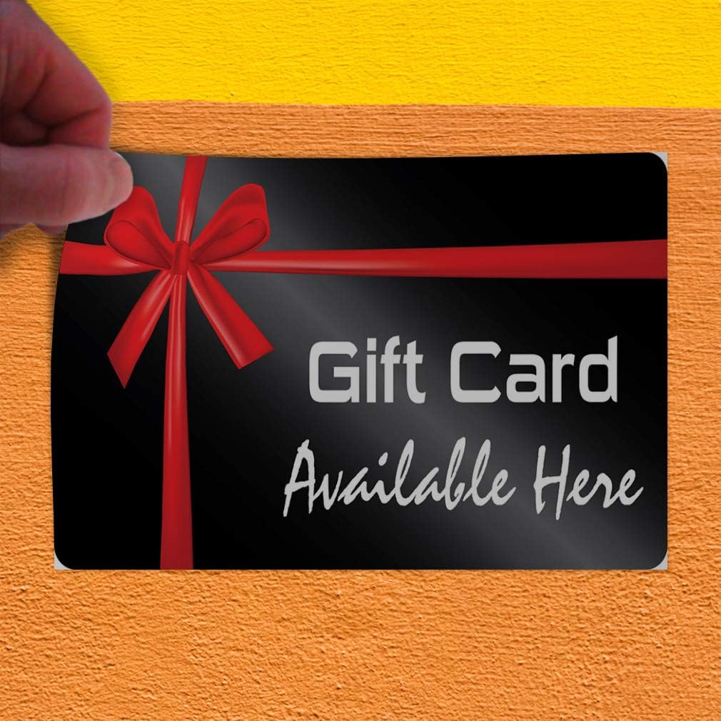 Decal Sticker Multiple Sizes Gift Card Available Here Business Business Gift Card Available Here Outdoor Store Sign Black - 7inx5in, Set of 5