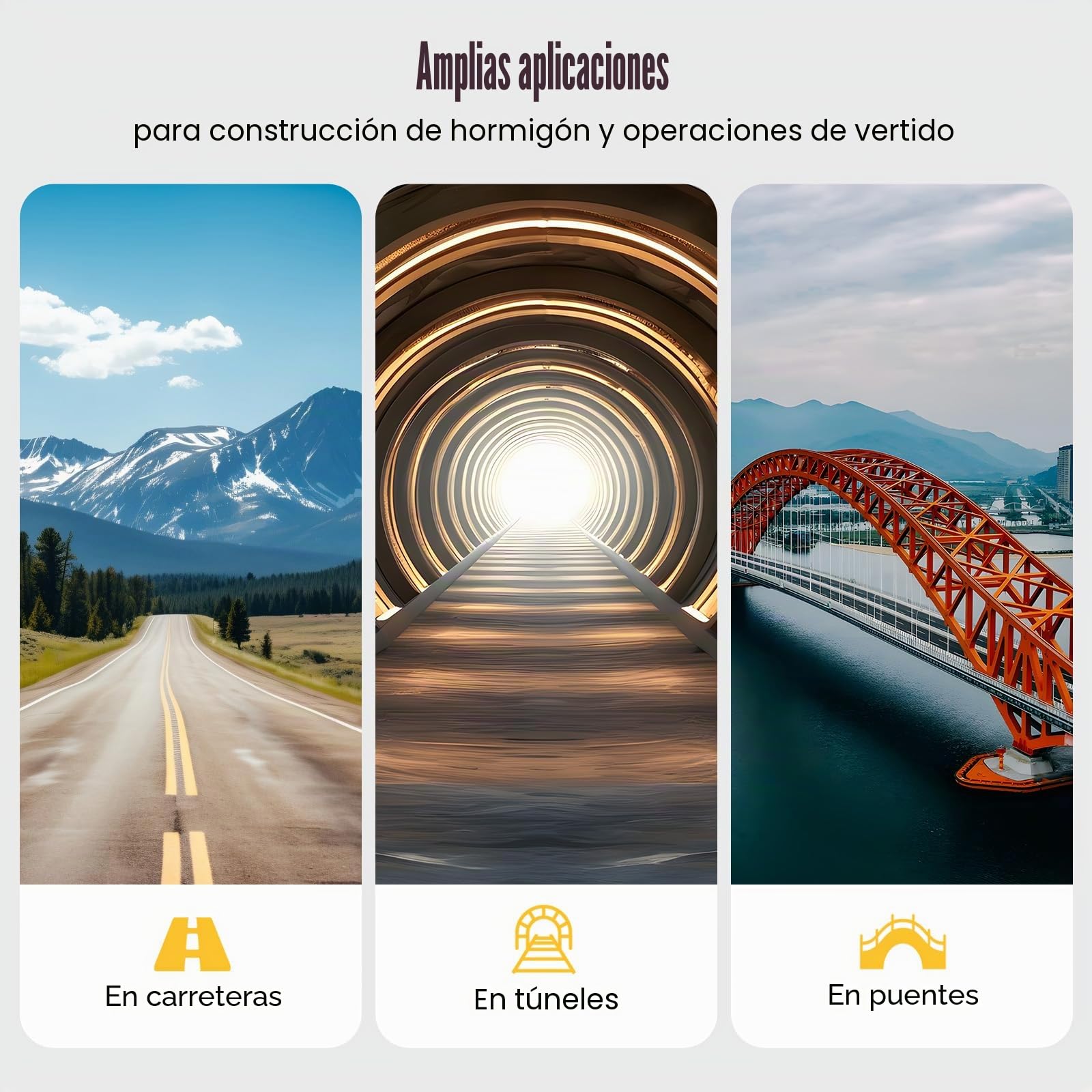 Agitador eléctrico de hormigón, 800 W, botella vibratoria interior, botella vibratoria de 4800 rpm, para la construcción de túneles, puentes, carreteras