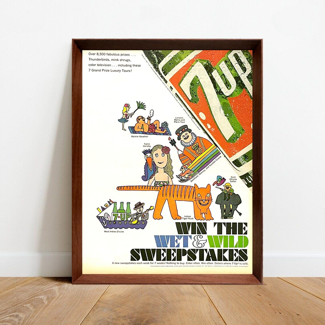 Amazon.co.jp: 7UP セブンアップ ポスター 額付 1960年代 アメリカ