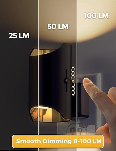 Miniatura 3 de L LOHAS LED Luz nocturna, luces nocturnas regulables para enchufar a la pared, sensor de atardecer a amanecer, blanco suave 3000K, 0-100LM, luz