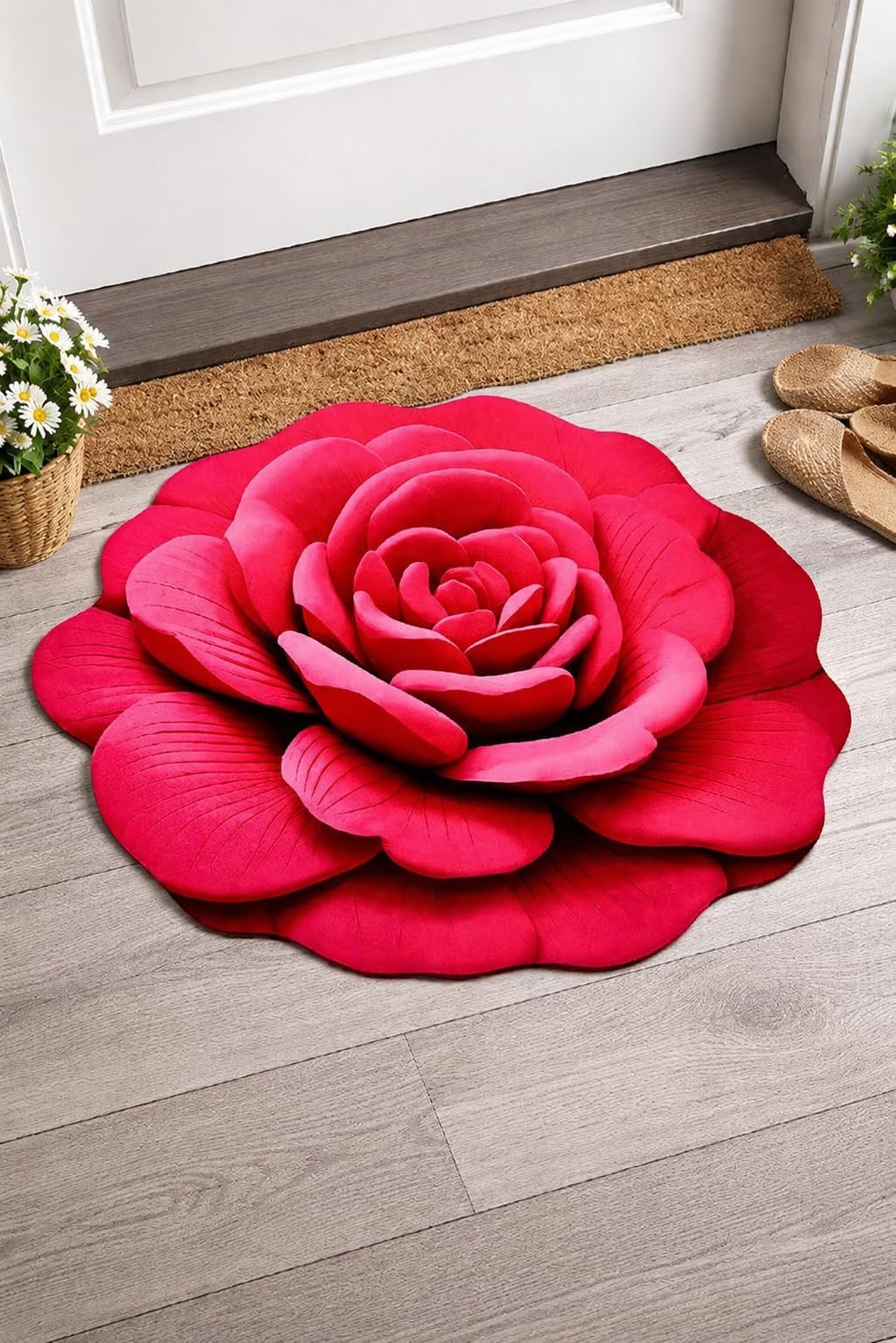 3D Rose Mat - Soft & Decorative Rug -1