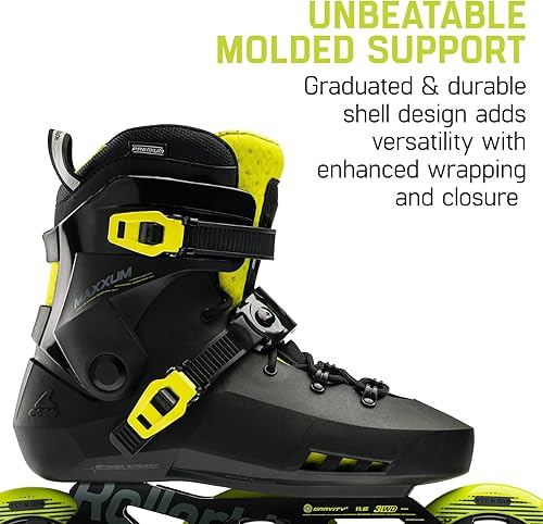 Miniatura 6 de Rollerblade Maxxum 125 - Patines en línea unisex para adultos, color negro y lima, patines en línea de rendimiento