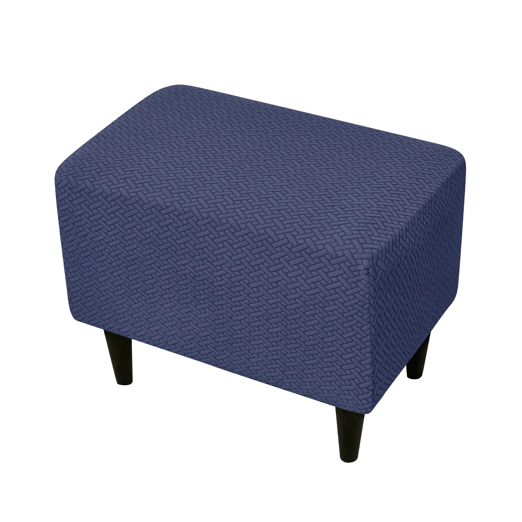 GCYEIDMA Wing Chair Slipcover Stretch Wingback Chair Covers Jacquard Armchair Slipcovers Wing Cover with Seat Cushion Case Sofa for Living Room(B8 Stool Cover)