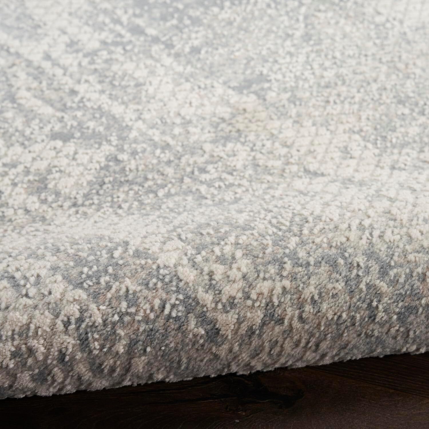 Gray Abstract 4' x 6' Synthetic Handmade Area Rug