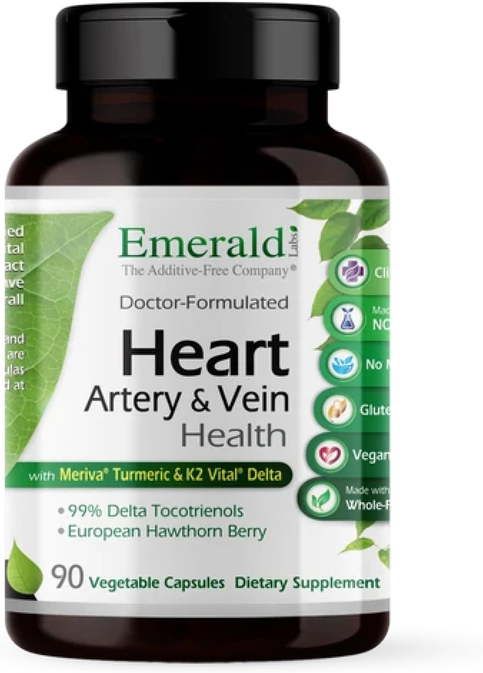 Emerald Labs Heart, Artery & Vein Health, 90 Vegetable Capsules