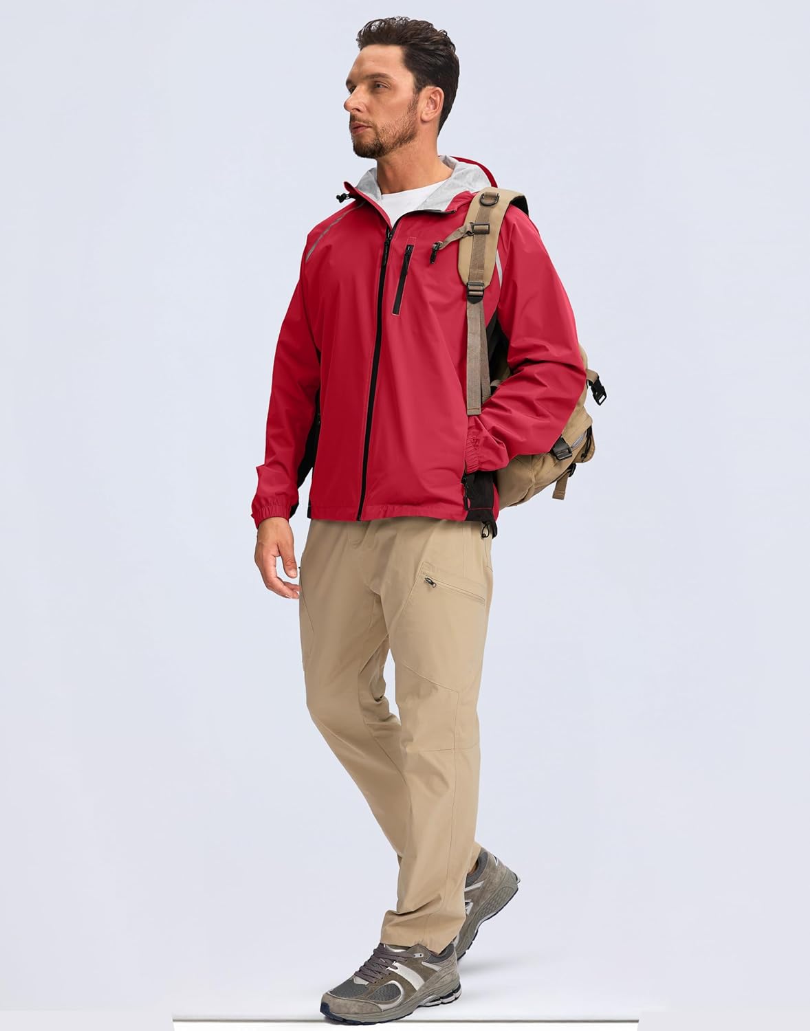 Bikewa Men's Cycling Rain Jackets Waterproof Running Bike Windbreaker Lightweight Packable Hooded Jacket - Image 3