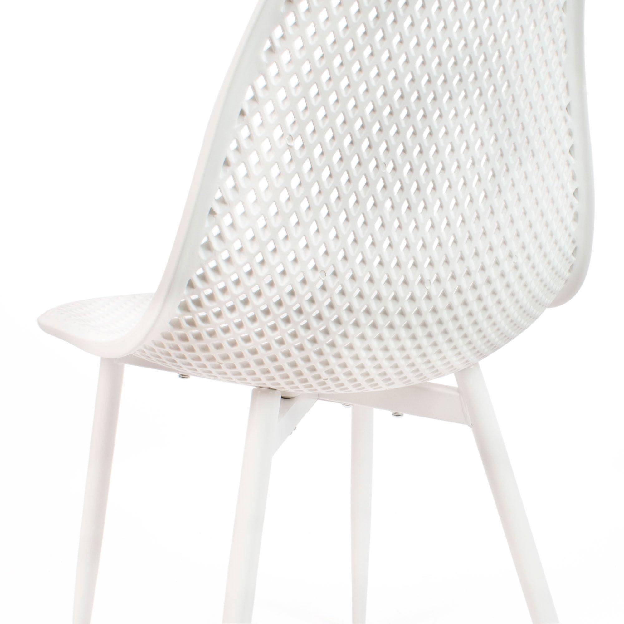 THE SECRET HOME - Conjunto de 2 y 4 Sillas en Polipropileno y Metal/Madera - Asiento de Diseño Ideal para Comedor y Cocina - Varios Modelos (2, Modelo 7 - Blanco)