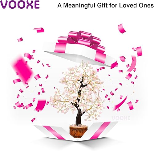 Miniatura 8 de Árbol de cuarzo rosa hecho a mano con piedras preciosas curativas para decoración del hogar, la oficina y el escritorio, árbol del dinero Feng Shui