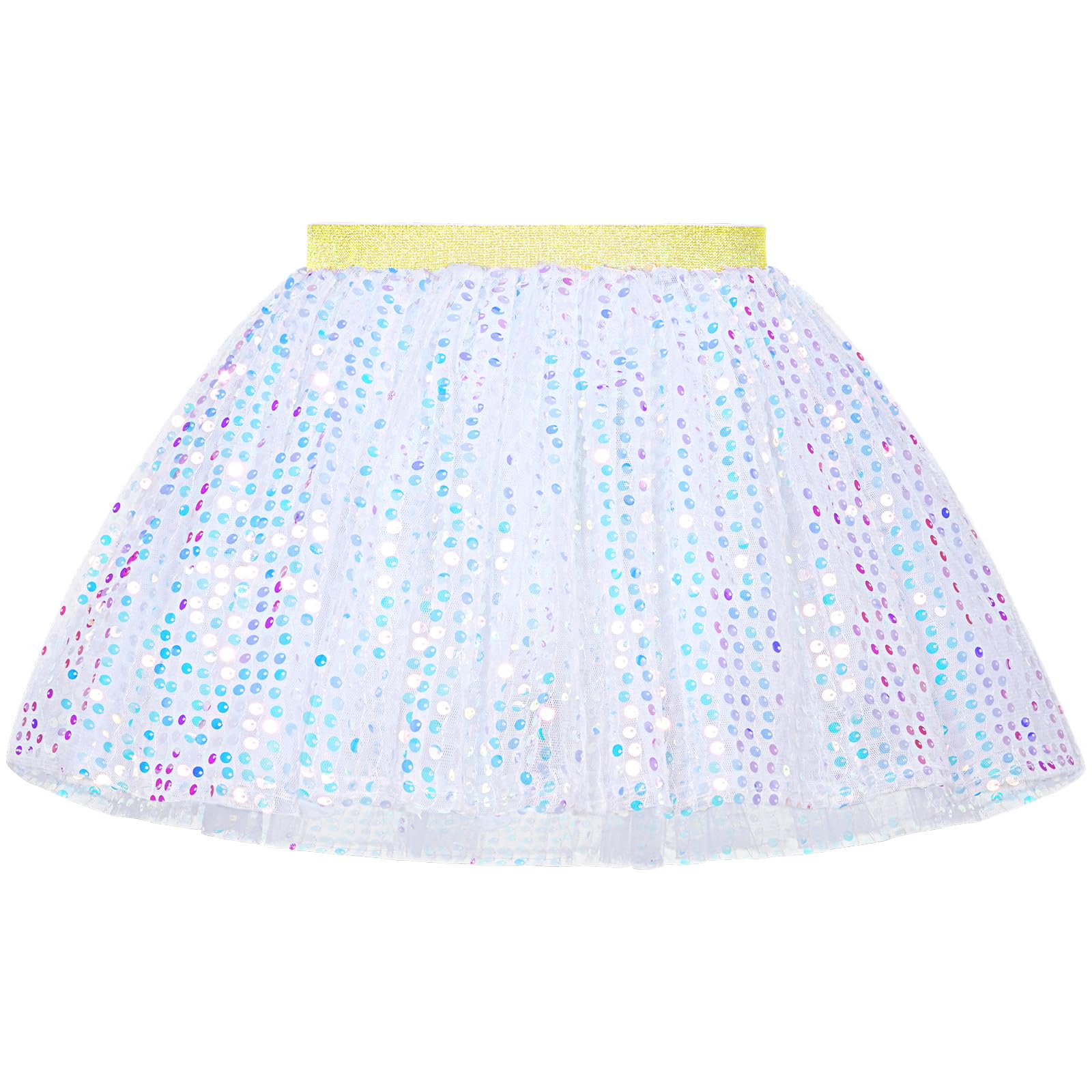 KEREDA Toddler Girls Layered Tutu Skirt Sparkling Sequin Tulle Dance Skirts