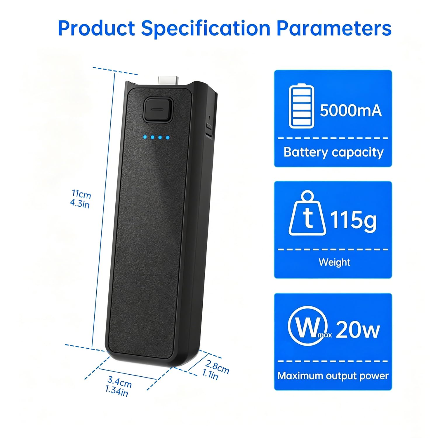 Suptig Uchwyt Uchwyt Ładowarka do akumulatora kompatybilna z DJI Pocket 3, Gopro, Insta 360, Akaso, Telefon, Aparat Cyfrowy
