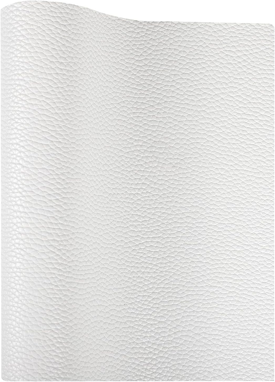 Solid Colored White Faux Leather Sheets PU Synthetic Leather Perfect for Craft DIY Handmade Jewelry Earrings Bow Making (White)