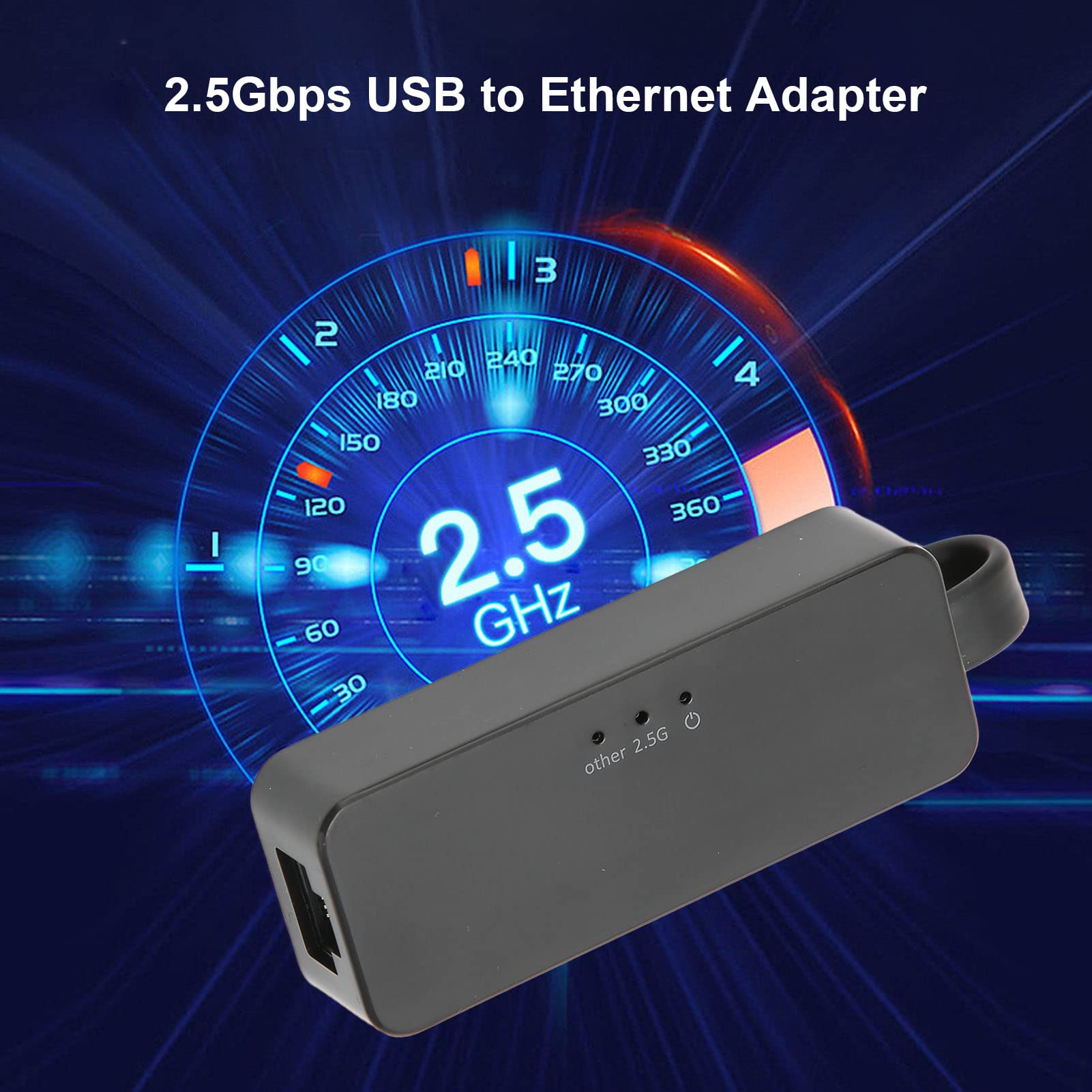 Adapter Ethernet, szybkość transmisji danych 10M/100M/1000M/2,5Gbps, wbudowany układ Rtl8156b, tryby half duplex i full duplex, USB 3.0 odpowiedni do pracy, podróży
