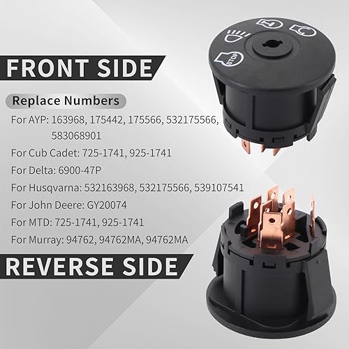 Miniatura 7 de Interruptor de encendido con llave 7 terminales de repuesto para John Deere L100 L105 L107 L108 L110 L111 L118 L120 L130 125 135 145 155c 190c G110,