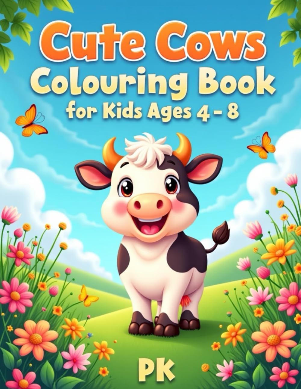 Cute Farm Animals Coloring Book for Kids Ages 4–8: Fun and Easy Coloring Pages with Bold Lines
