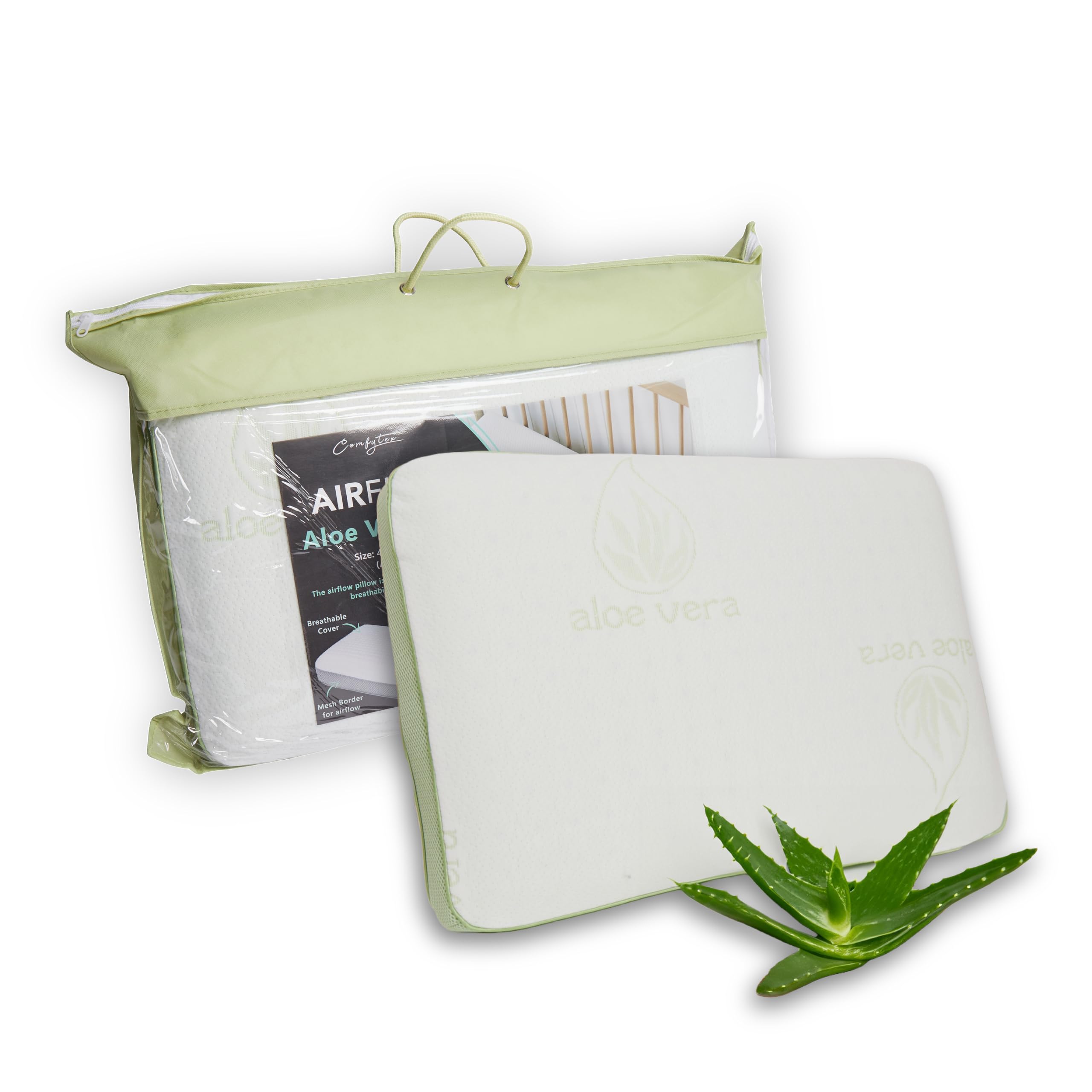 Luxury Visco Elastic Memory Foam Air Flow Pillow - Aloe-Vera Infused Conforms to Head, Back, Neck Spine for Perfect Posture | Air Flow Vent to Avoid Heat Build Up