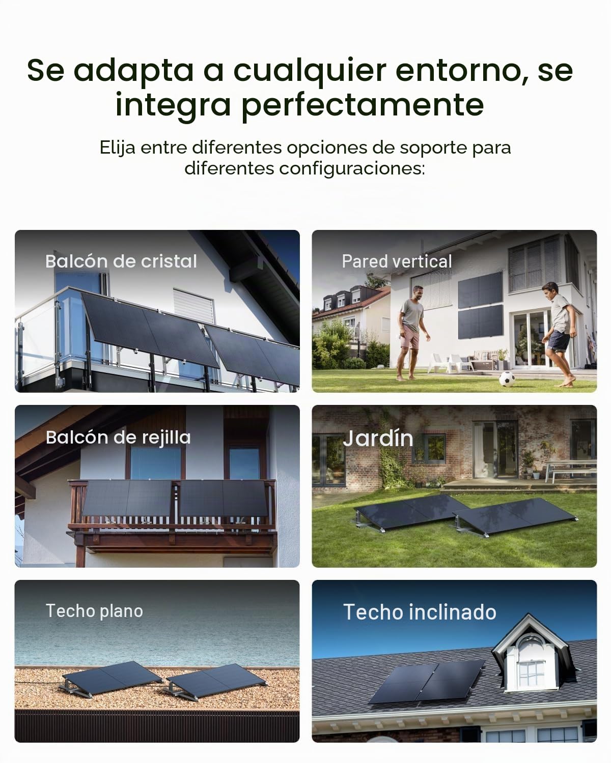 Solarway 880Wp / 800W Central Eléctrica Balcón Completo - Inverter EcoFlow Stream 800W - Sistema Solar Completo - Módulos Bifaciales Black 440W & EcoFlow & Accesorios