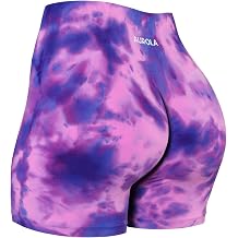 AUROLA Dream Tie Dye Workout Shorts for Women Seamless Scrunch Soft Active Shorts