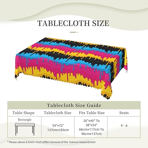 Miniatura 5 de Aimeryup Dripping Paint Table Cloth Rectangle Table,Waterproof Tablecloth Rectangle Table Cloth Tablecloths for 6 Foot Rectangle Tables manteles de