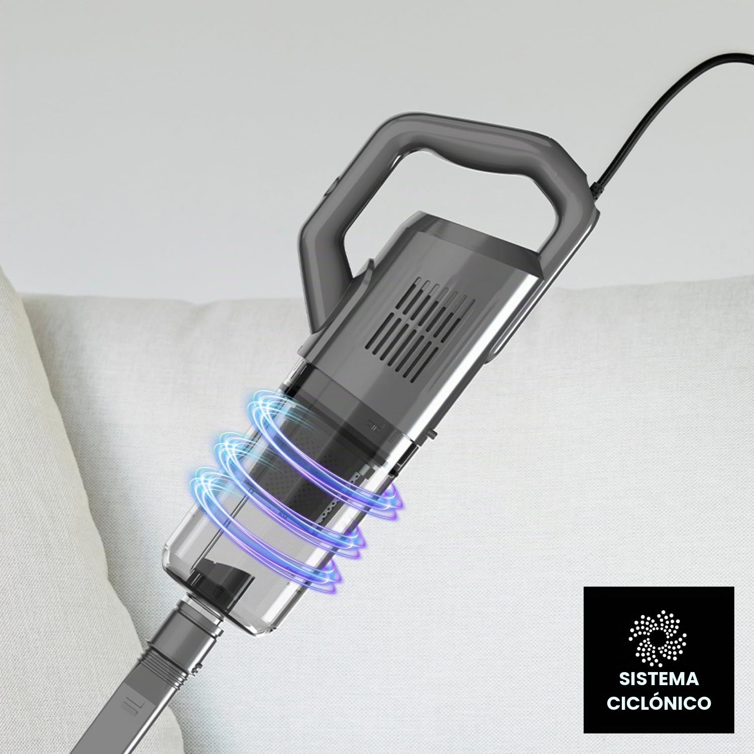 Taurus - Aspirador Escoba 600W, 16 kPa, HEPA, Sistema Ciclónico, 800 ml