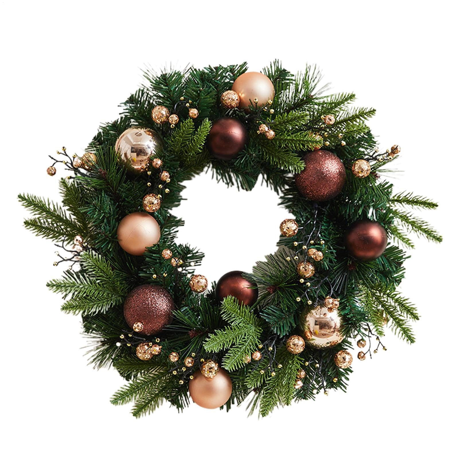 Corona Para Puerta Guirnalda Navideña Decoración De Pared | Corona De Navidad Artificial Para Porche De Invierno Interior Ventana Pared Casa Boda Chimenea Gabinete