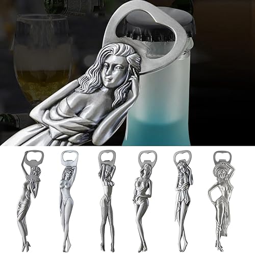 Miniatura 3 de Sacacorchos de cerveza de aleación retro Abridor de botellas de cerveza de belleza Abridor de decoraciones para fiesta de boda o decoración de