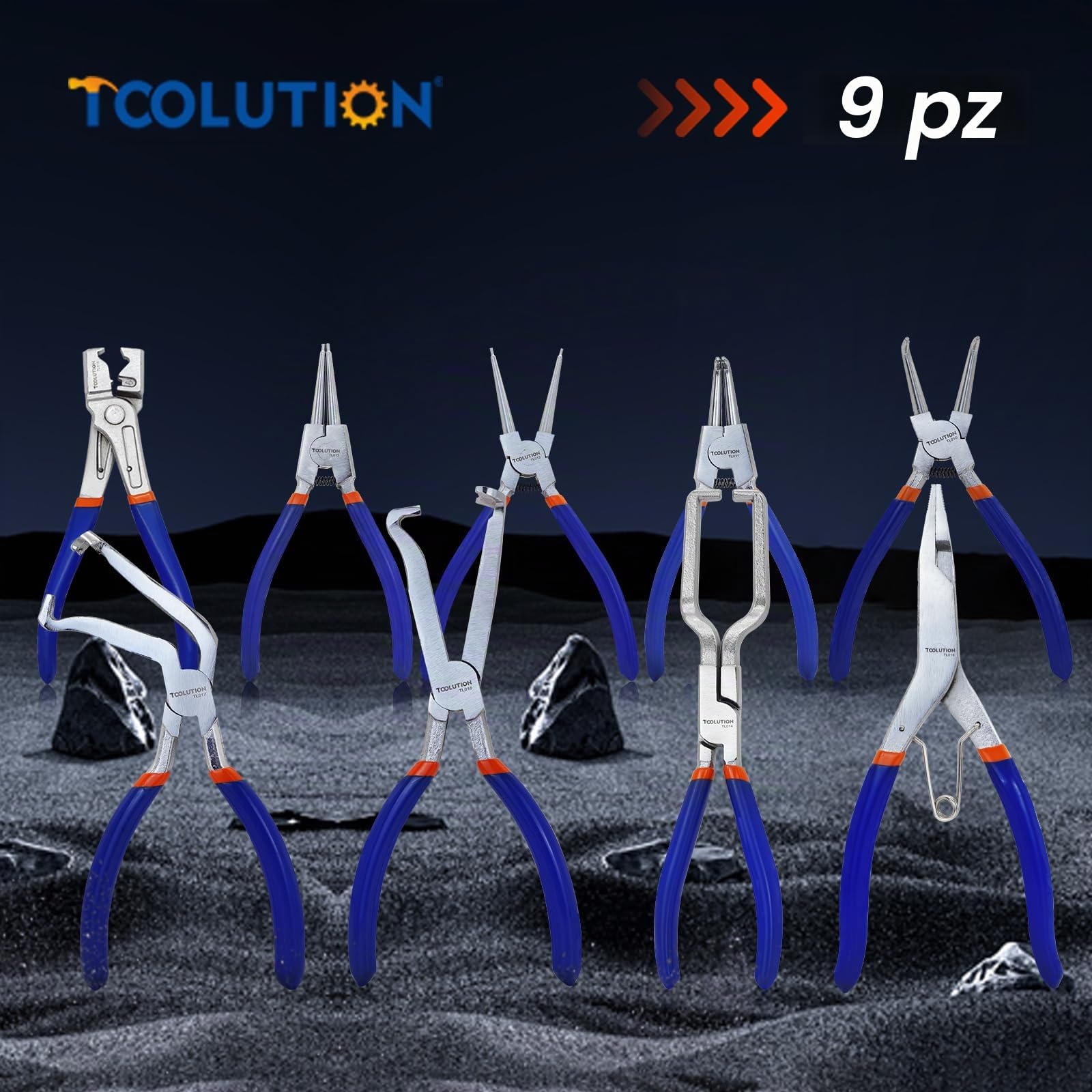 Set di 9 Pinze Multiuso – Pinze per Fascette, Linee Carburante, Connettori Elettrici e Seeger con Valigetta, Impugnature Antiscivolo | Kit di pinze per scollegamento elettrico e anelli elastici con pinze interne/esterne, manici ergonomici antiscivolo