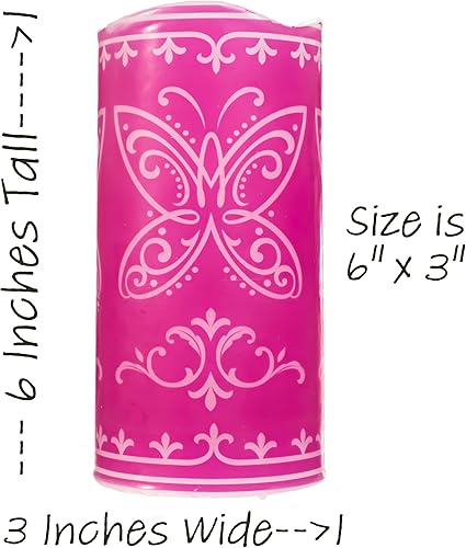 Miniatura 7 de State & Water Miracle Encanto - Bombilla LED parpadeante sin llama, pilar de cera de vela de mariposa, 6 x 3, pilas incluidas (verde)