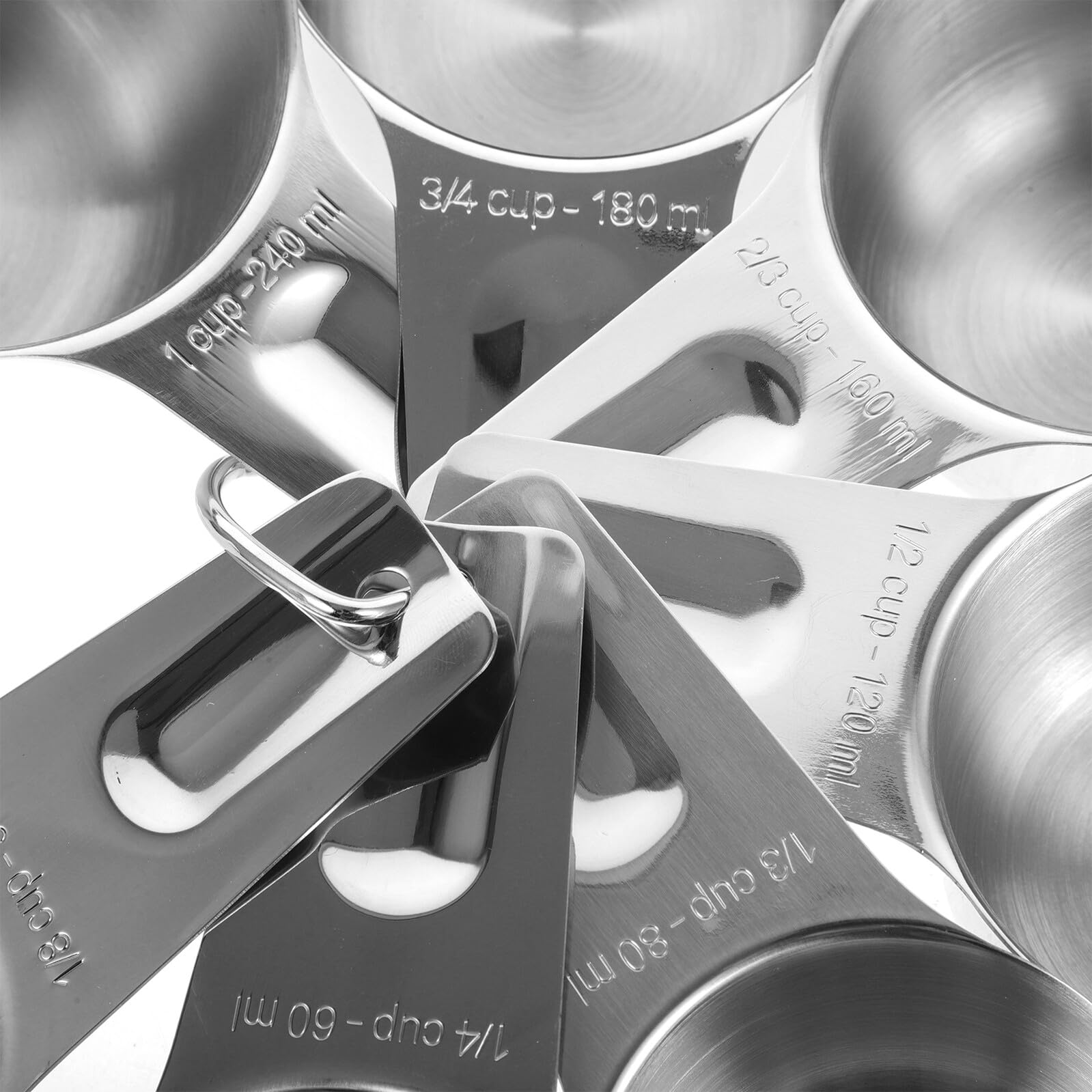 jojofuny Lot de Tasses à Mesurer 7 Capacités de 30ml à 240ml Empilables en Acier Inoxydable Design Élégant et Gain de Place Cuisine et Pâtisserie