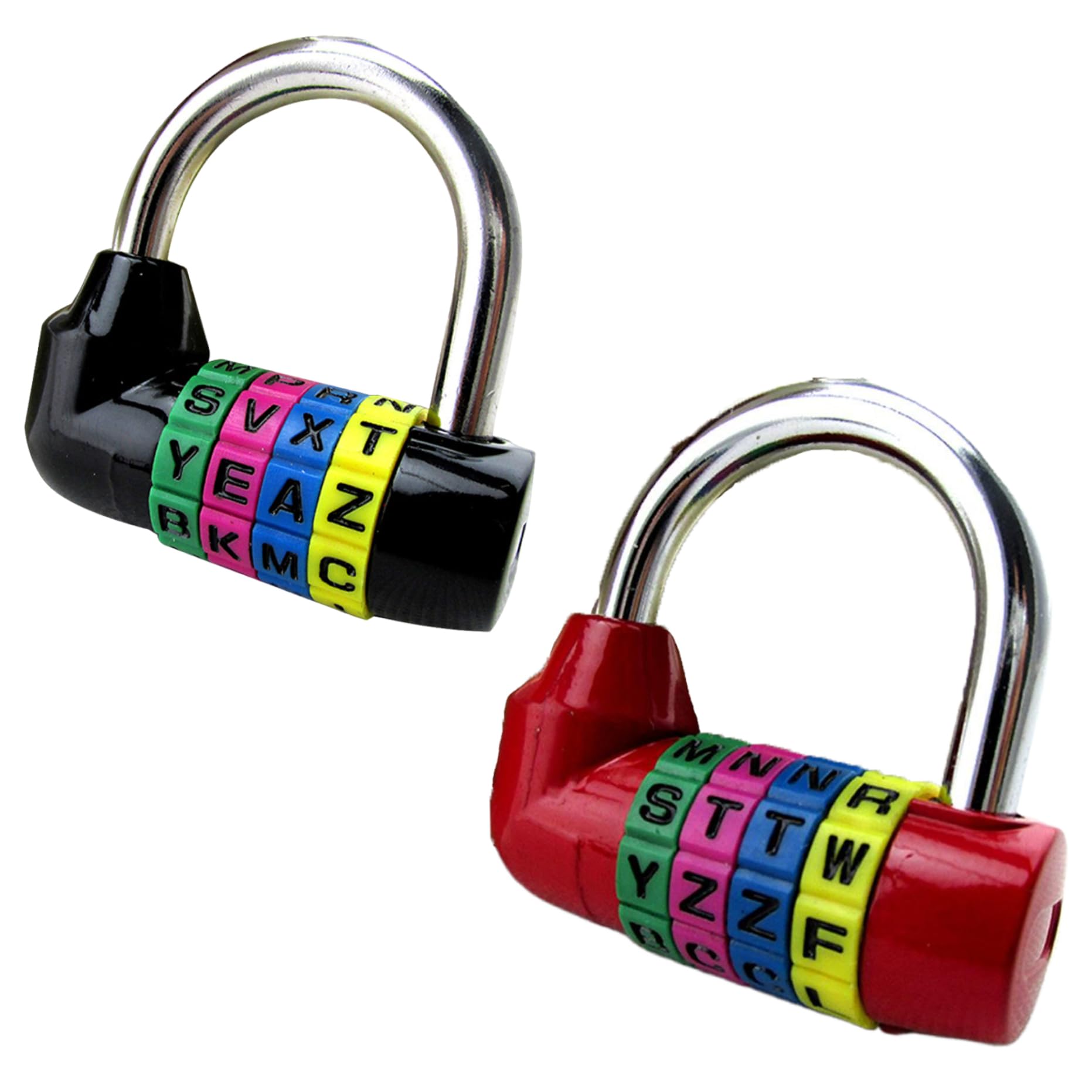 2PCS Combination Locks, Heavy Duty 4 Letter Lock, Resettable Combination Padlock for Toolbox Lockers Suitcase
