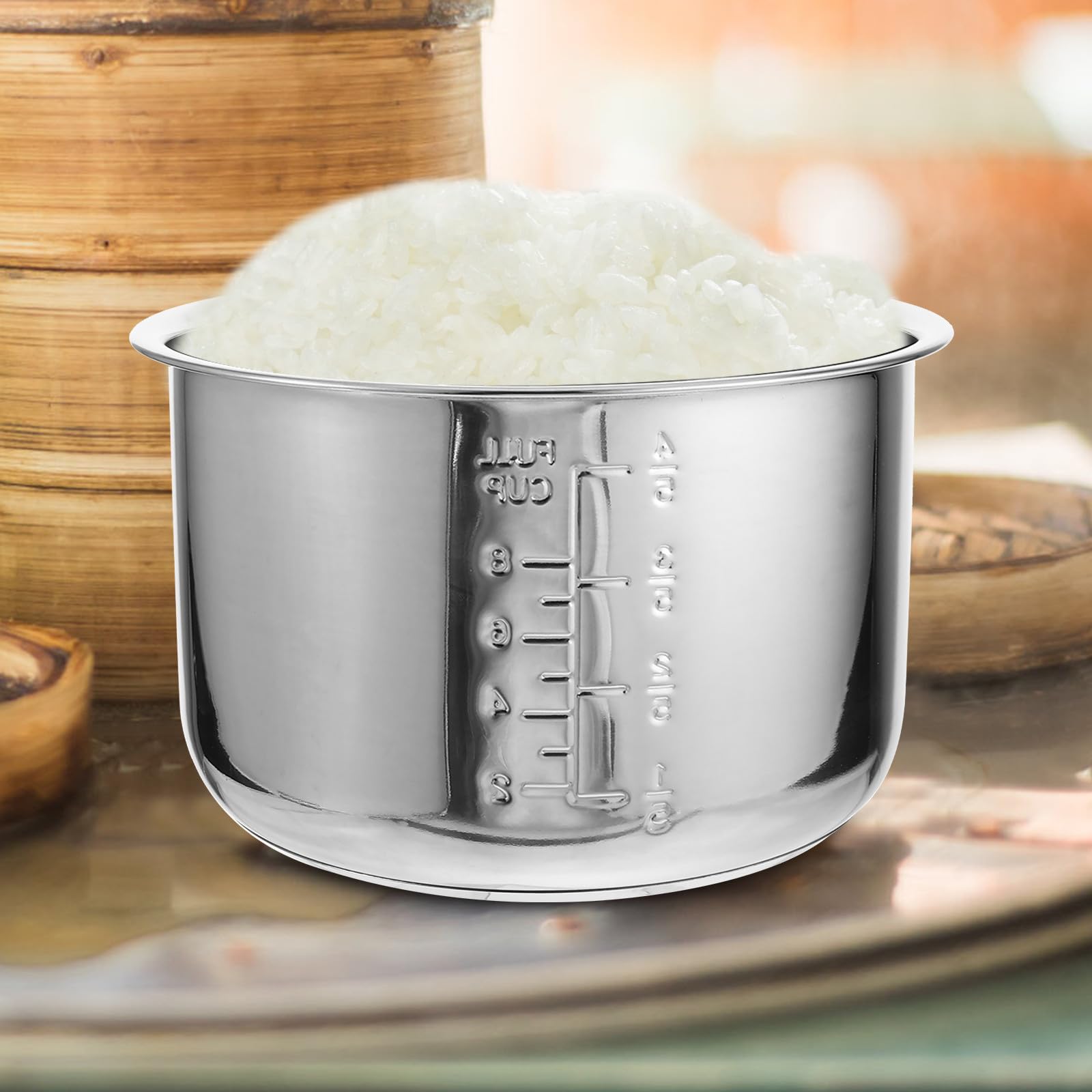 VICASKY Interior de Olla Arrocera de Acero Inoxidable 4l Plata