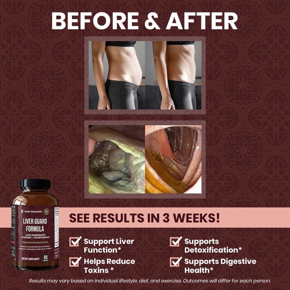 Nano Singapore Liver Guard Formula - Liver Health Support, Healthy Digestion, Aids Liver Cleansing & Detoxification 60 Capsules - Image 5