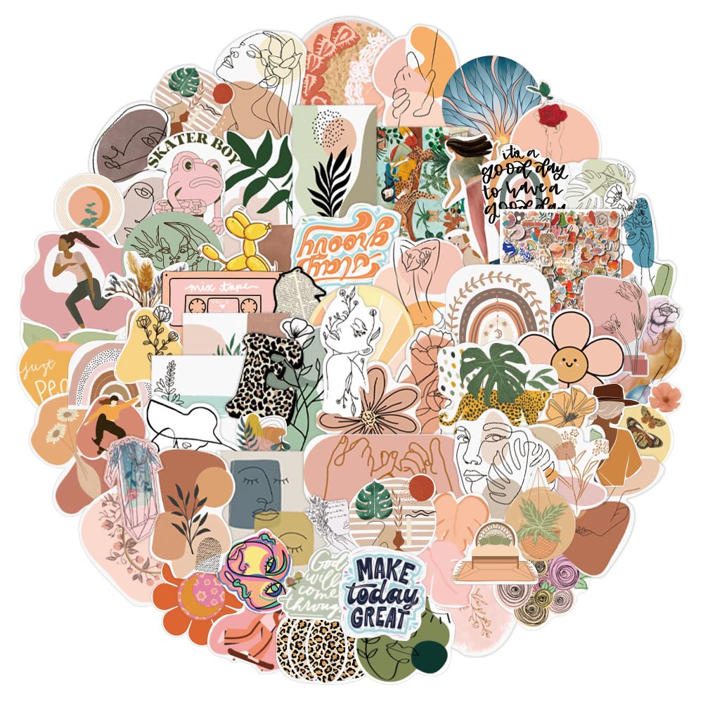 Aesthetic Boho Stickers for Laptop(100 Pcs),Gift for Kids Teens Adults Girl,Bohemia Theme Waterproof Stickers for Water Bottle,Vinyl Stickers for Scrapbook,Journal,Dairy,Skateboard Suitcase Phone