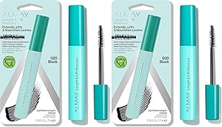 Almay Lenghthening Mascara,Volume & Lift, Eye Makeup, Hypoallergenic and-Fragrance Free, 020 Black Noir, 0.24 Fl Oz (Pack of 2)