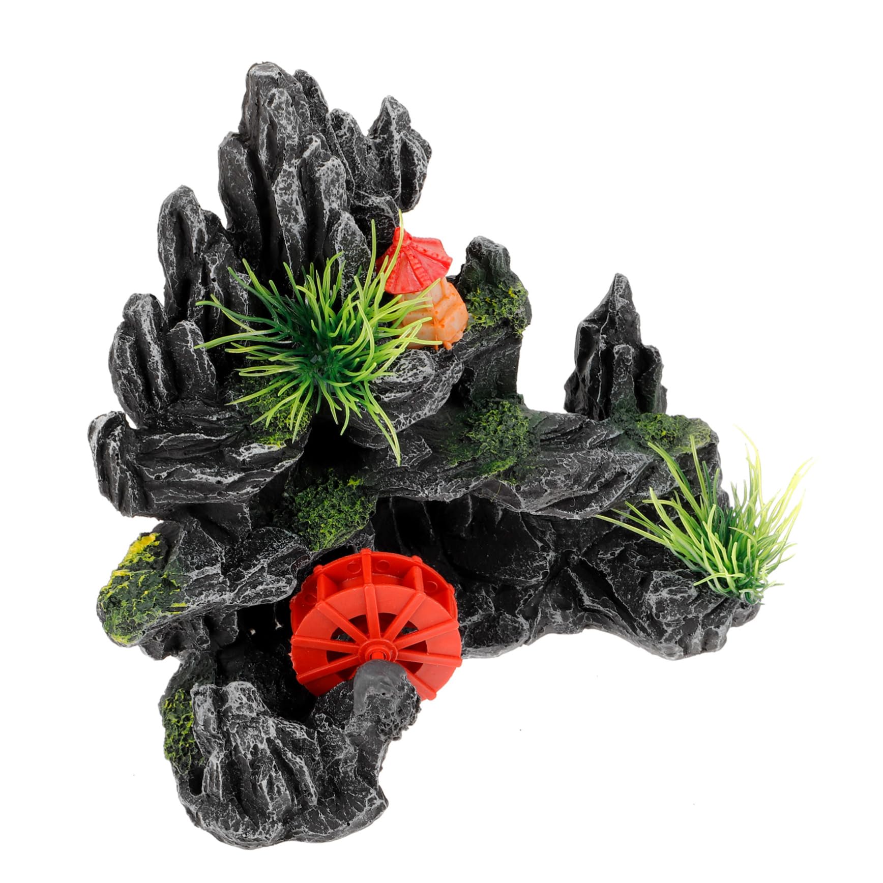 DOITOOL Lot De 2 Cachettes pour Aquarium Rochers Grottes De Montagne Ornements en Résine Naturelle Grottes pour Reptiles Grottes À Crevettes Ornements en Rondins