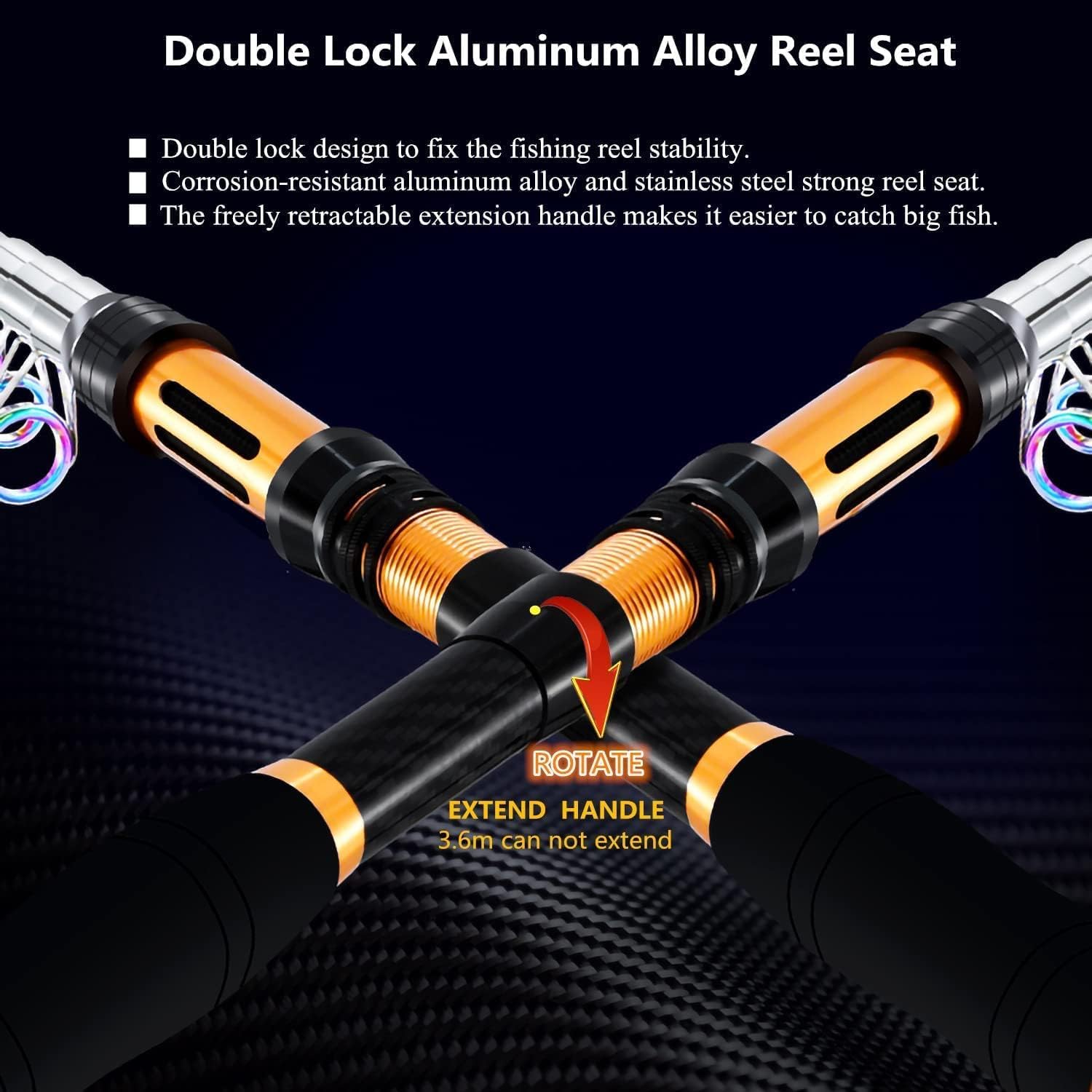 BNTTEAM Set Combinato Canna Da Pesca Telescopica Mulinello Da Spinning Carbonio Con Borsa Esche Per Mare Acqua Dolce Stagno Fiume