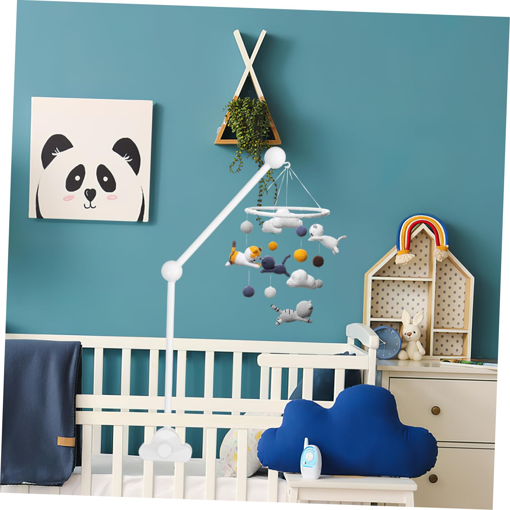 Abaodam Support Mobile pour Berceau Enfant en Bois et Alliage D'aluminium
