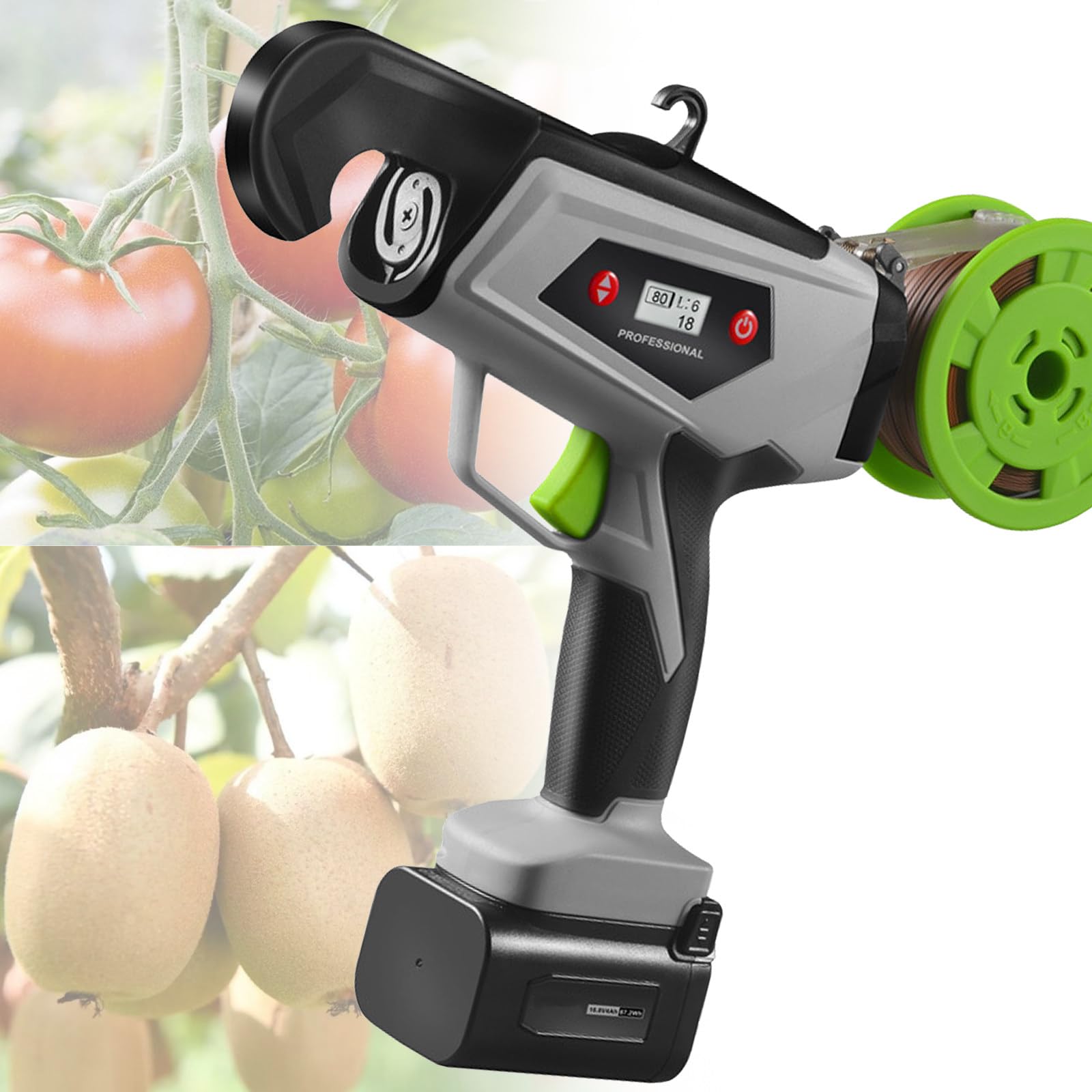 Legatrice Automatica per Piante Alimentata A Batteria, Legatrice Regolabile per Steli di Fiori, Colture di UVA, Strumento di Giardinaggio Ricaricabile Impermeabile