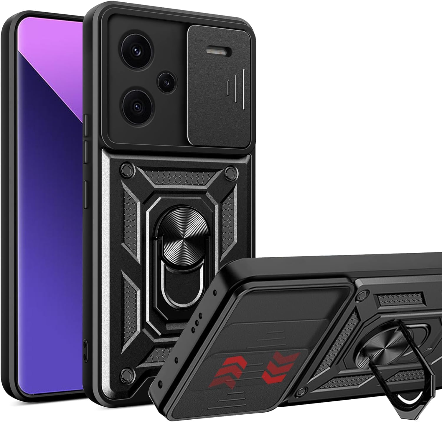 SkyTree Polycarbonate Xiaomi Redmi Note 13 Pro Plus 5G,Robotic Sliding Camera Window Shock Proof Thunder Case,Dual Layer Hybrid Armor Back Cover Case With Kickstand For Xiaomi Redmi Note 13 Pro Plus 5G-Black (B0CVV5ZSMN) Amazon Price History, Amazon Price Tracker