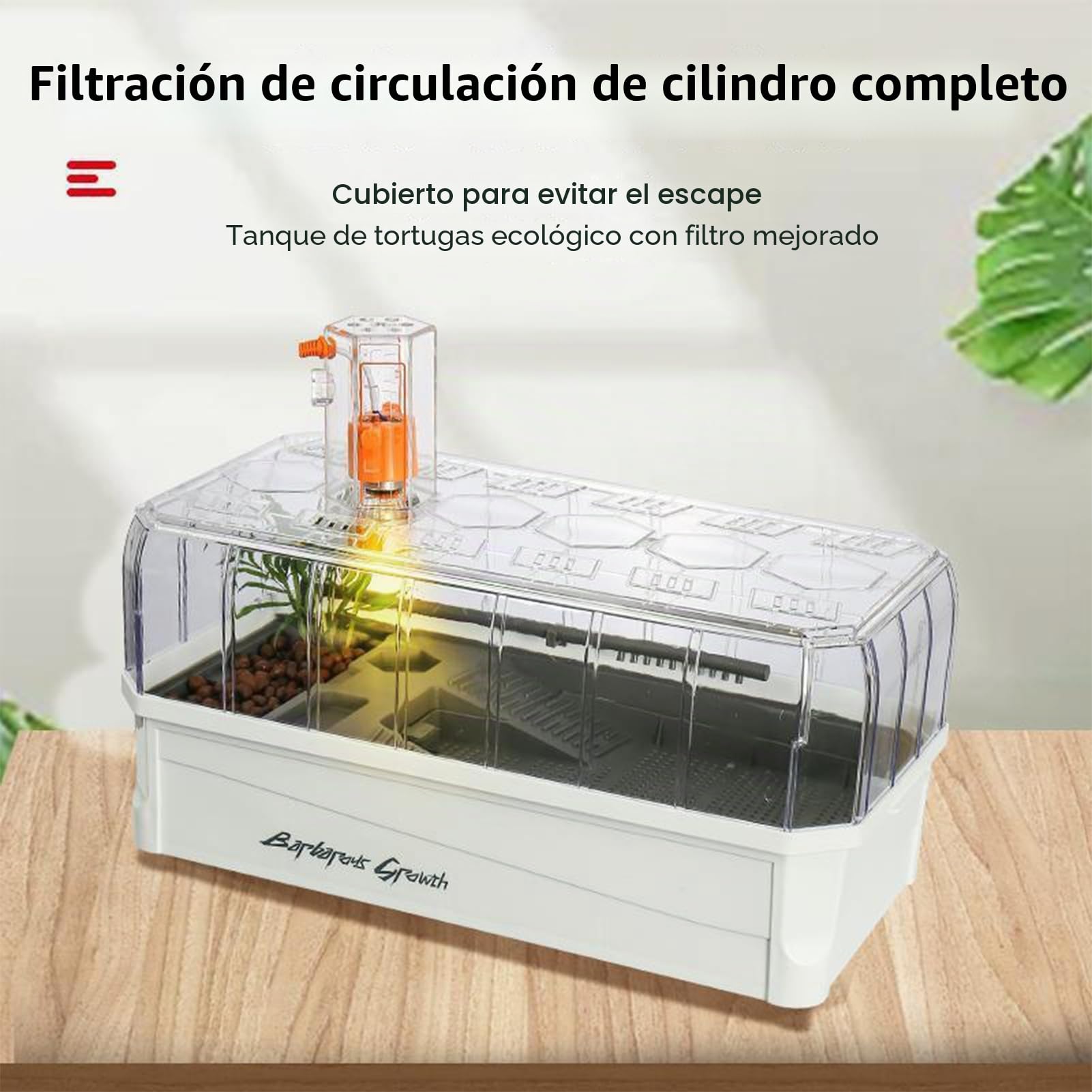 Terrario para Tortugas Terrario de Reptiles Acuario Tortuga Set Completo con Filtro de Agua para Ducha Fácil de Cambiar y Limpiar para Tortugas Juveniles Reptiles White Large