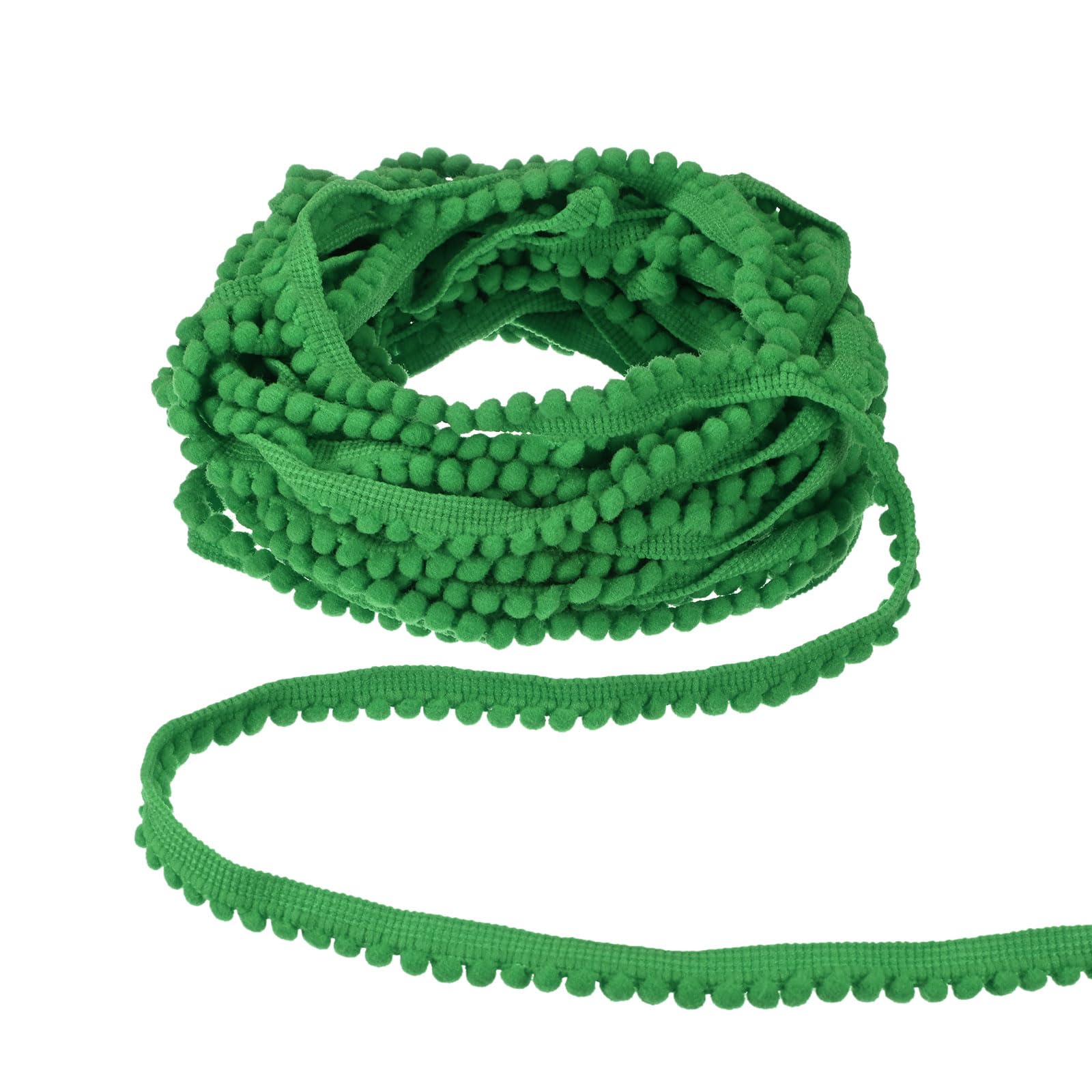 M METERXITY 2-Pack Pom Pom Ball Fringe Trim, 10 Yards 5mm Ball Fringe Trim Ribbon Sewing Accessory for Home Decoration/DIY Crafts/Curtain/Pillow [Vegetable Green]
