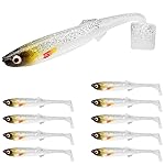 TRUSCEND Hand-Painted Soft Fishing Lures 10PCS, Paddle Tail Swimbaits, Fishing Lures for Bass Trout Crappie Walleye, Durable Plastic Bait for Bass Fishing, Shad Fishing Bait for Freshwater Saltwater