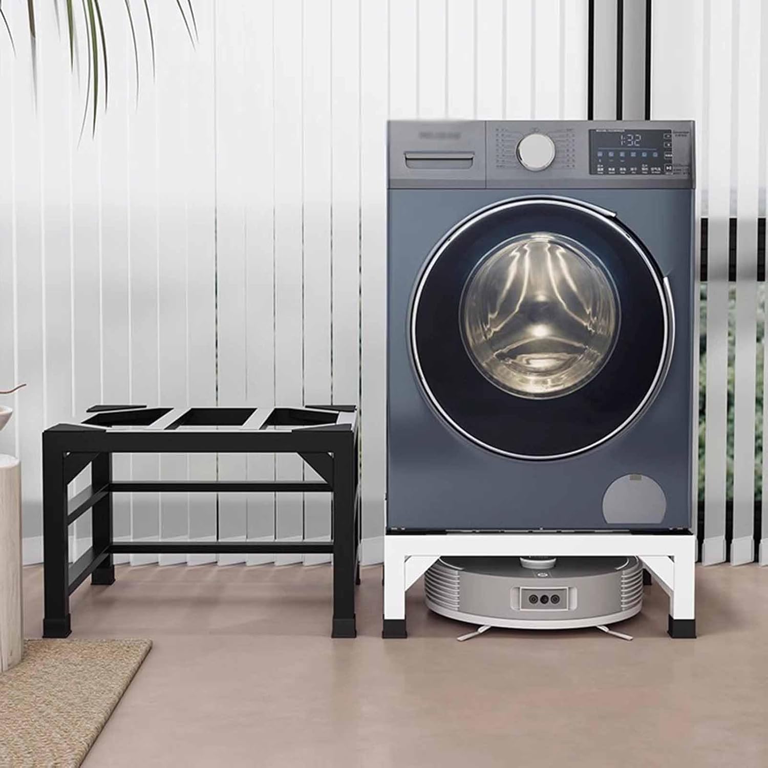 Soporte de nevera resistente y pedestal para lavadora y secadora, base universal resistente con 4 pies, ajustable para uso doméstico, 56 x 56 x 30 cm, 50 x 50 x 40 cm