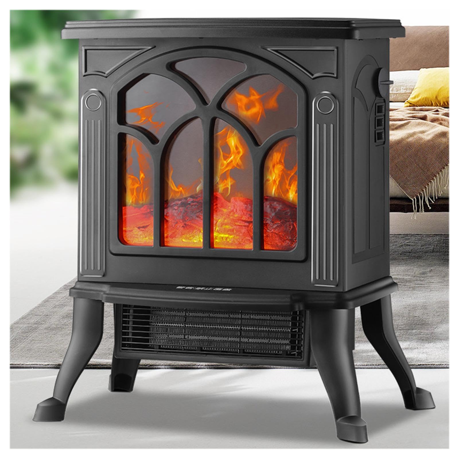 Free Standing Fires Electric ， Automatic Power Off When Overheating Electric Fireplace No Light No Radiation Silent and Low Noise Heaters for Home Low Energy Silent for Living Quarters Office