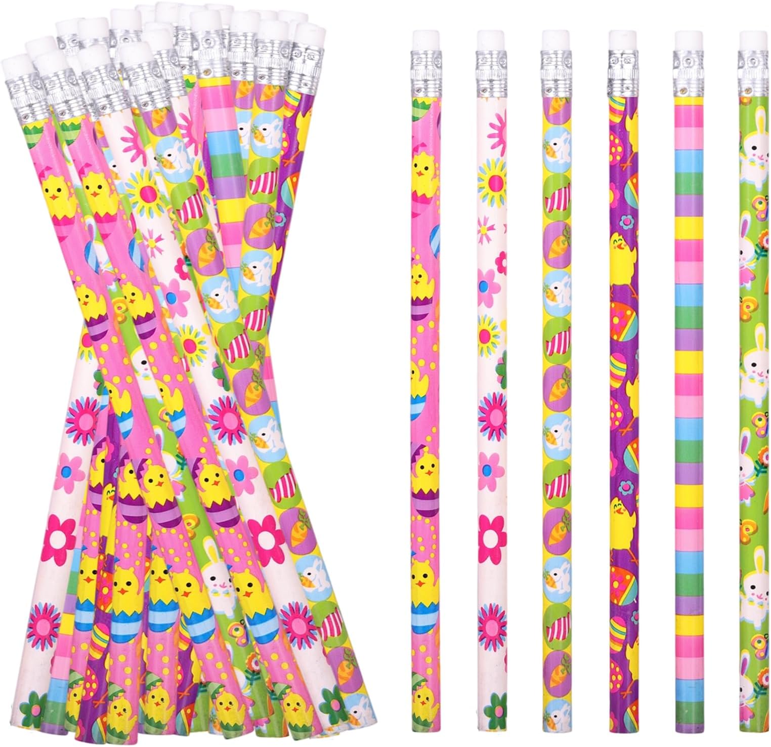 - Easter Pencils Bulk Easter Day Pencil Holiday Wood Pencils with Erasers Cute Fun Pencils (48)