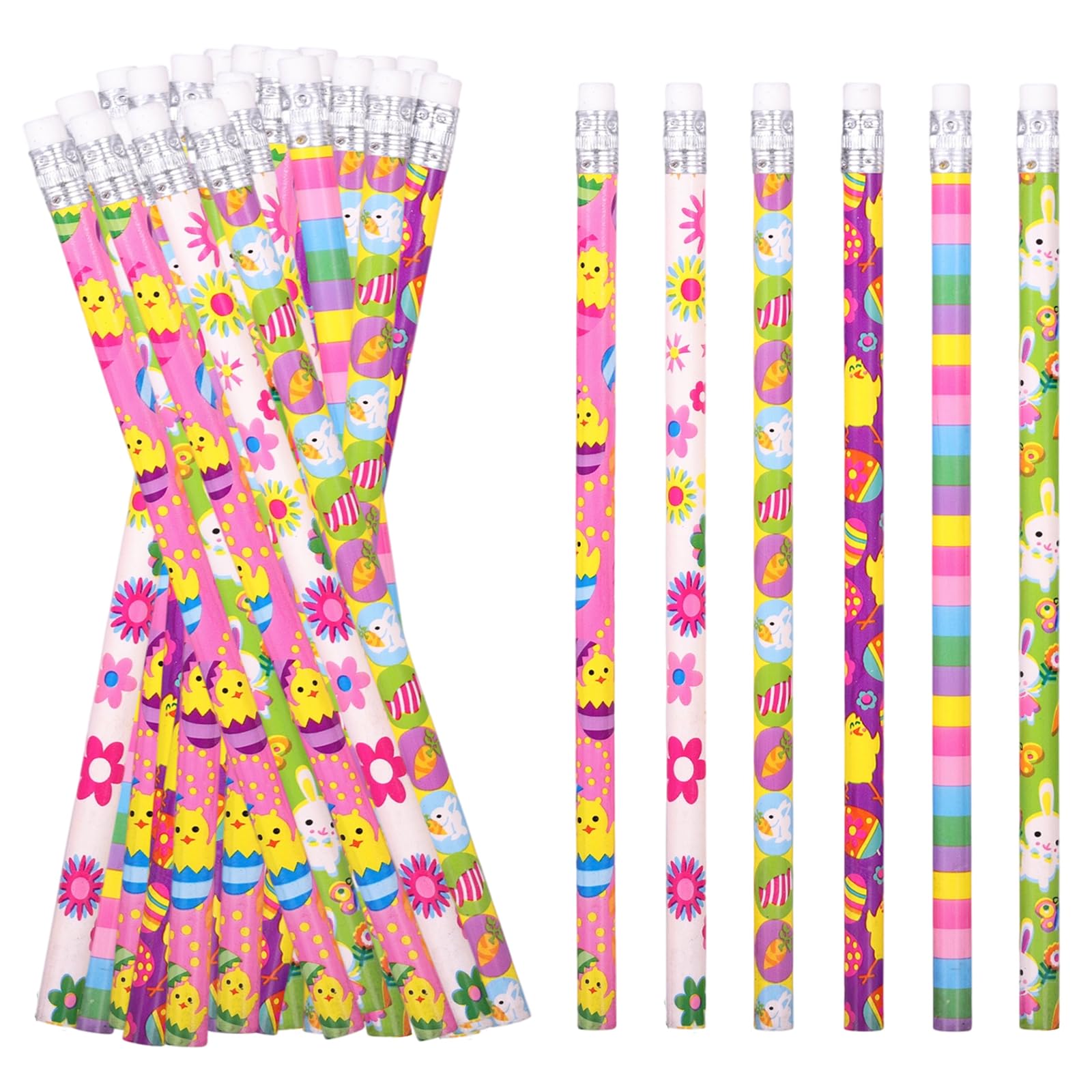 - Easter Pencils Bulk Easter Day Pencil Holiday Wood Pencils with Erasers Cute Fun Pencils (48)